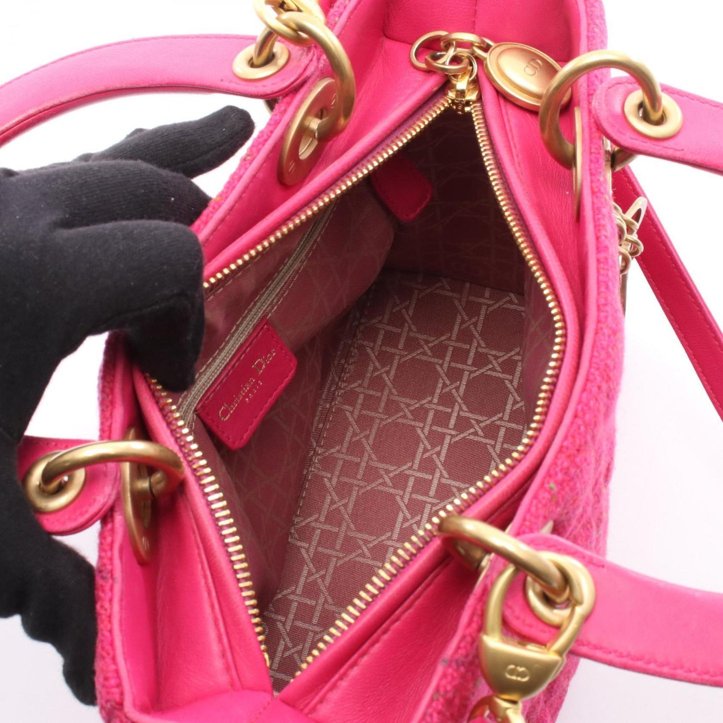 Christian Dior Pink Fabric Handbag ()