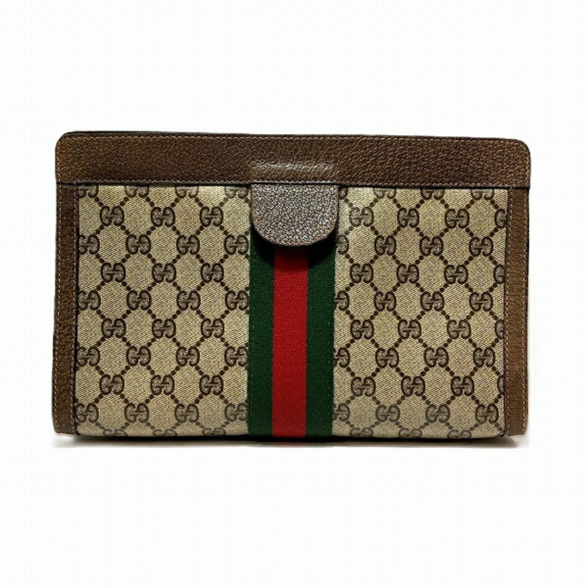 Gucci Brown Pvc Leather Clutch Bag ()