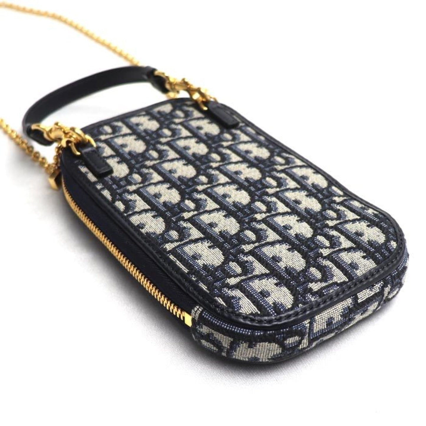 Christian Dior Navy Canvas Leather Shoulder Bag ()