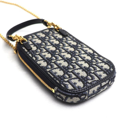 Christian Dior Navy Canvas Leather Shoulder Bag ()