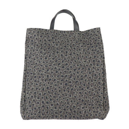 Gucci Black Gray Canvas Leather Handbag Tote Bag