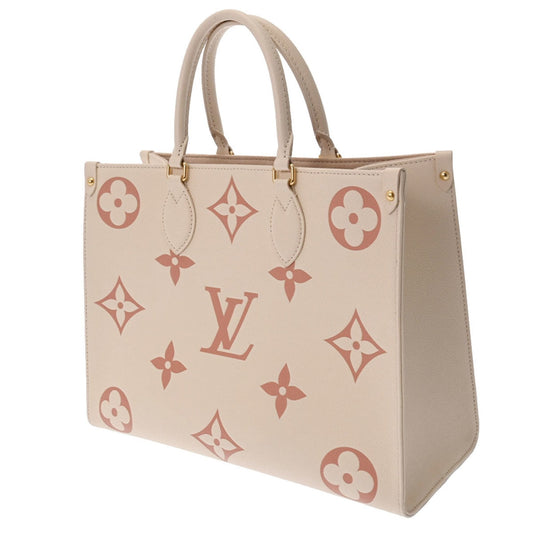 LOUIS VUITTON Monogram Empreinte On the Go MM Creme M21575 Women's Leather Bag