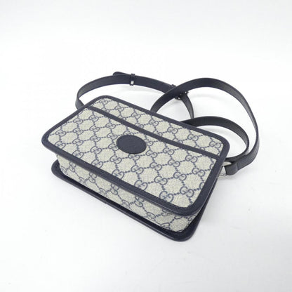 Gucci Beige Blue Gg Supreme Leather Shoulder Bag