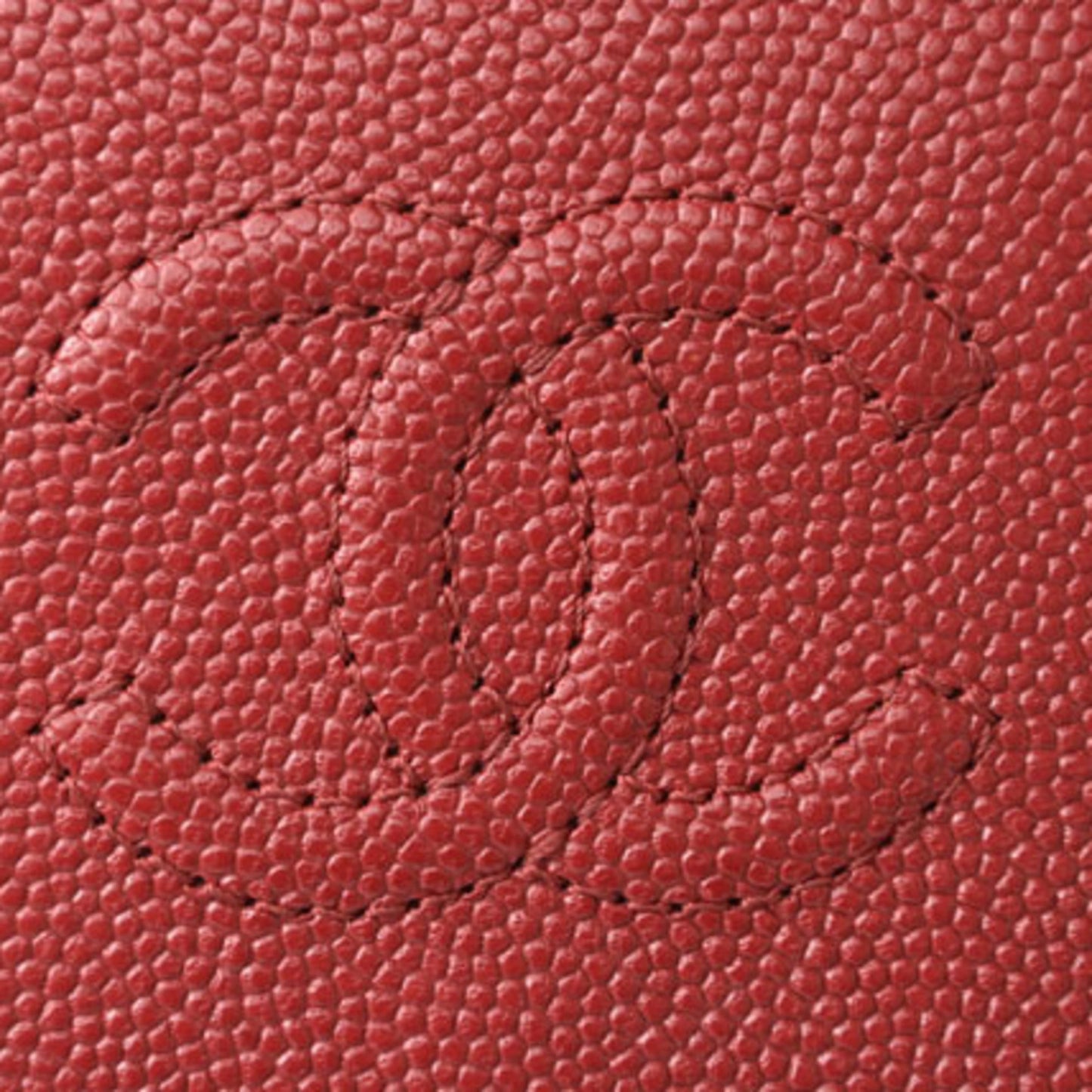 Chanel wallet  here mark caviar skin dark red