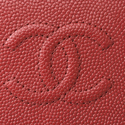 Chanel wallet  here mark caviar skin dark red