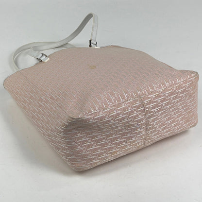 Christian Dior Pink Canvas Leather Shoulder Bag Tote Bag ()