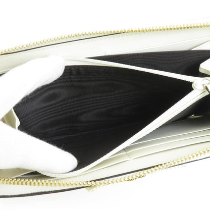Gucci White Leather Long Wallet (Bi-Fold)