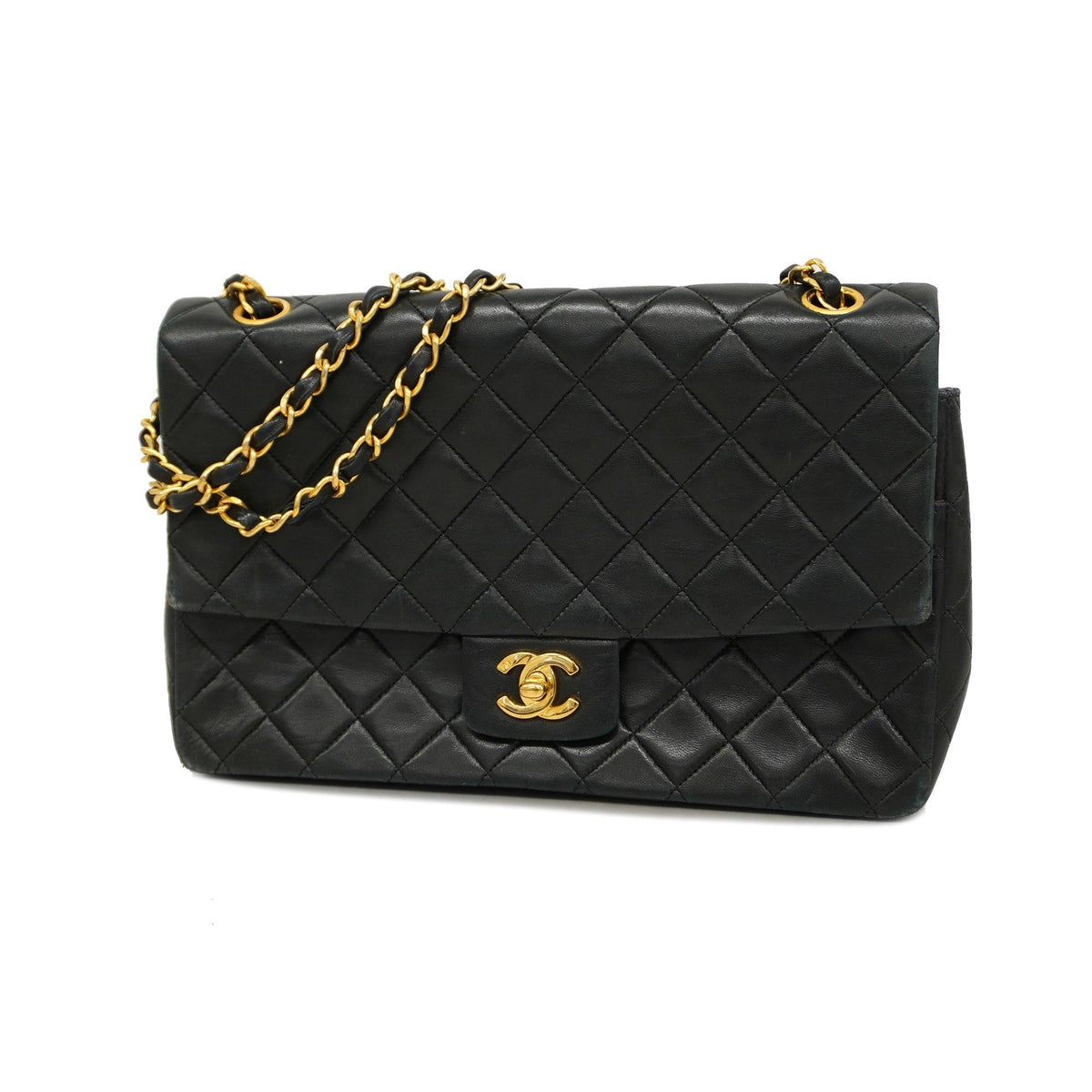 CHANEL   Matelasse Chain Shoulder Women's Leather Shoulder Bag Black