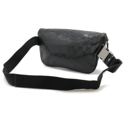 Gucci Black Coated Canvas Leather Fanny Pack Pouch