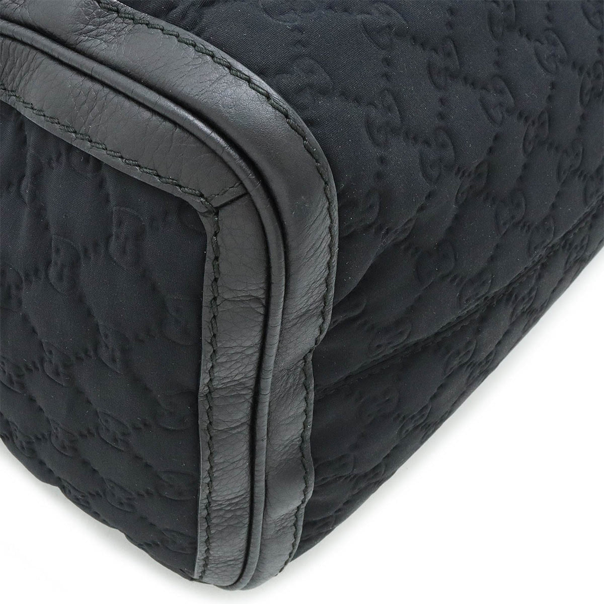 Gucci Black Nylon Leather Boston Bag Handbag