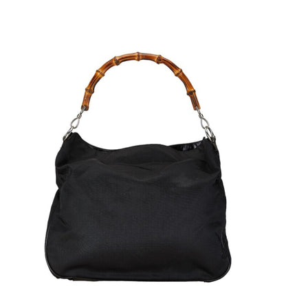 Gucci Black Canvas Leather Handbag Shoulder Bag