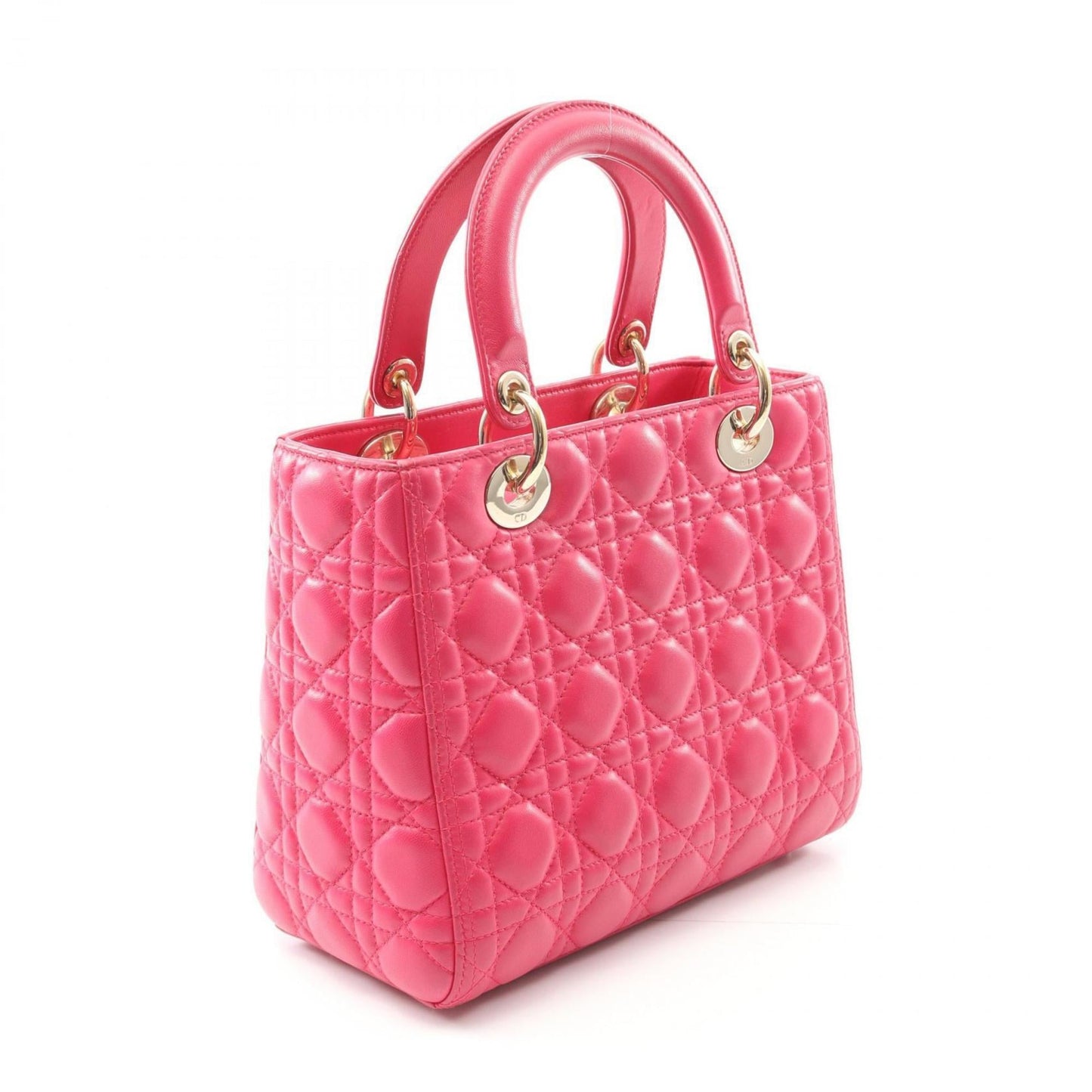 Christian Dior Lady Dior Red Color Leather Handbag ()