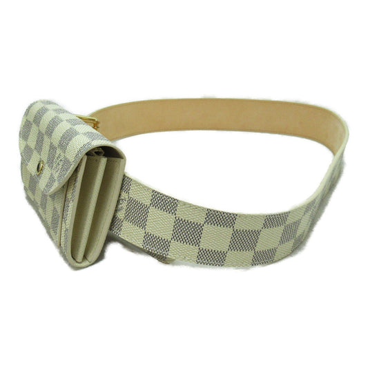 LOUIS VUITTON Sunchu Pochette Solo Belt White Damier Azur PVC coated canvas M9835S