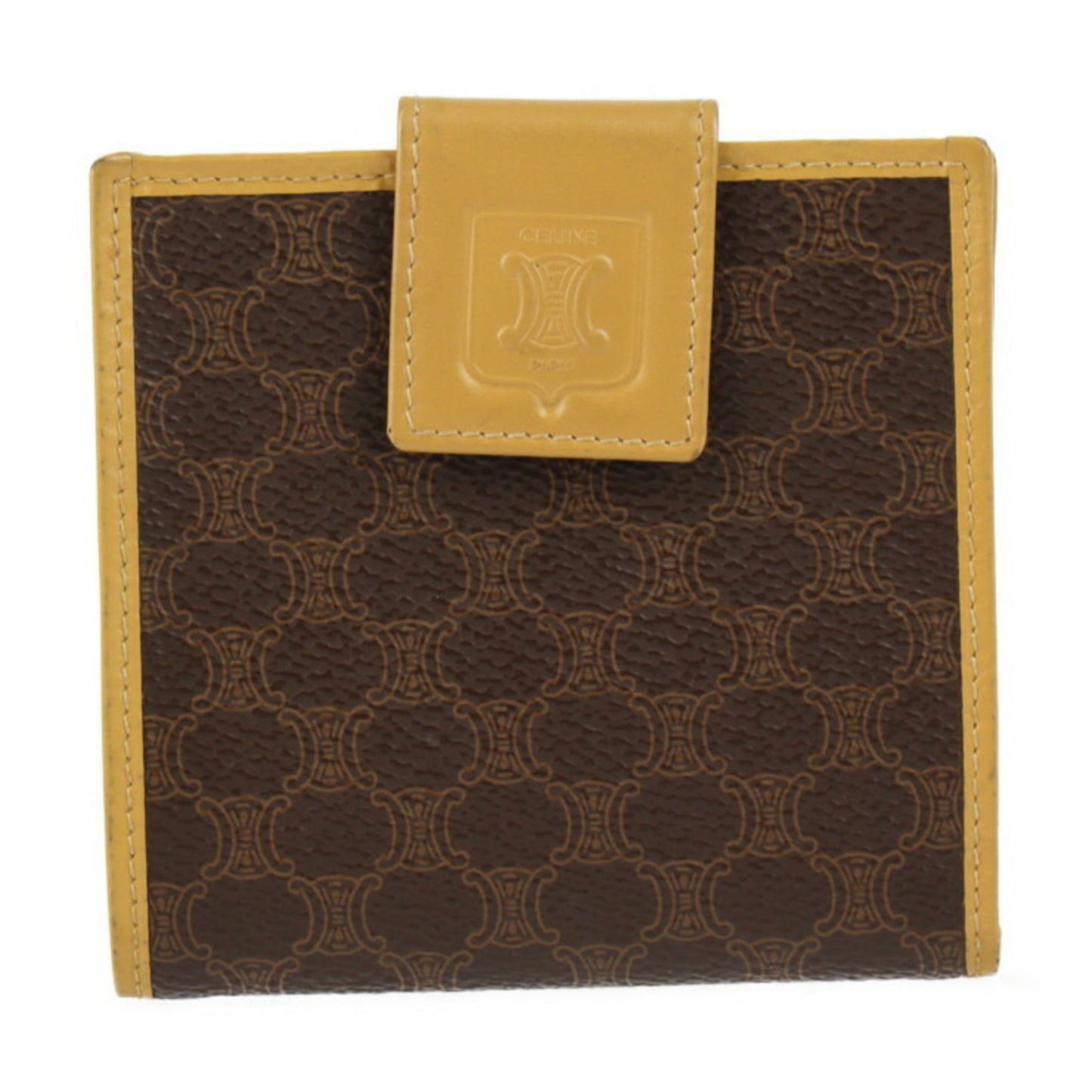 Celine Bifold Wallet PVC Leather Brown Macadam Pattern