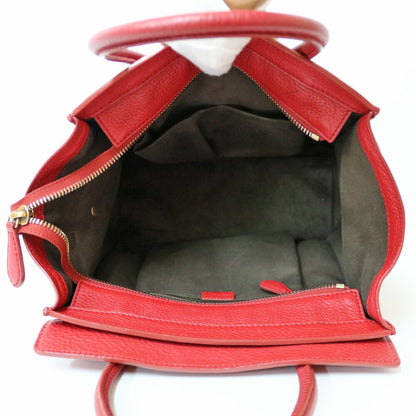 Celine Handbag Luggage Micro Red Ladies Leather