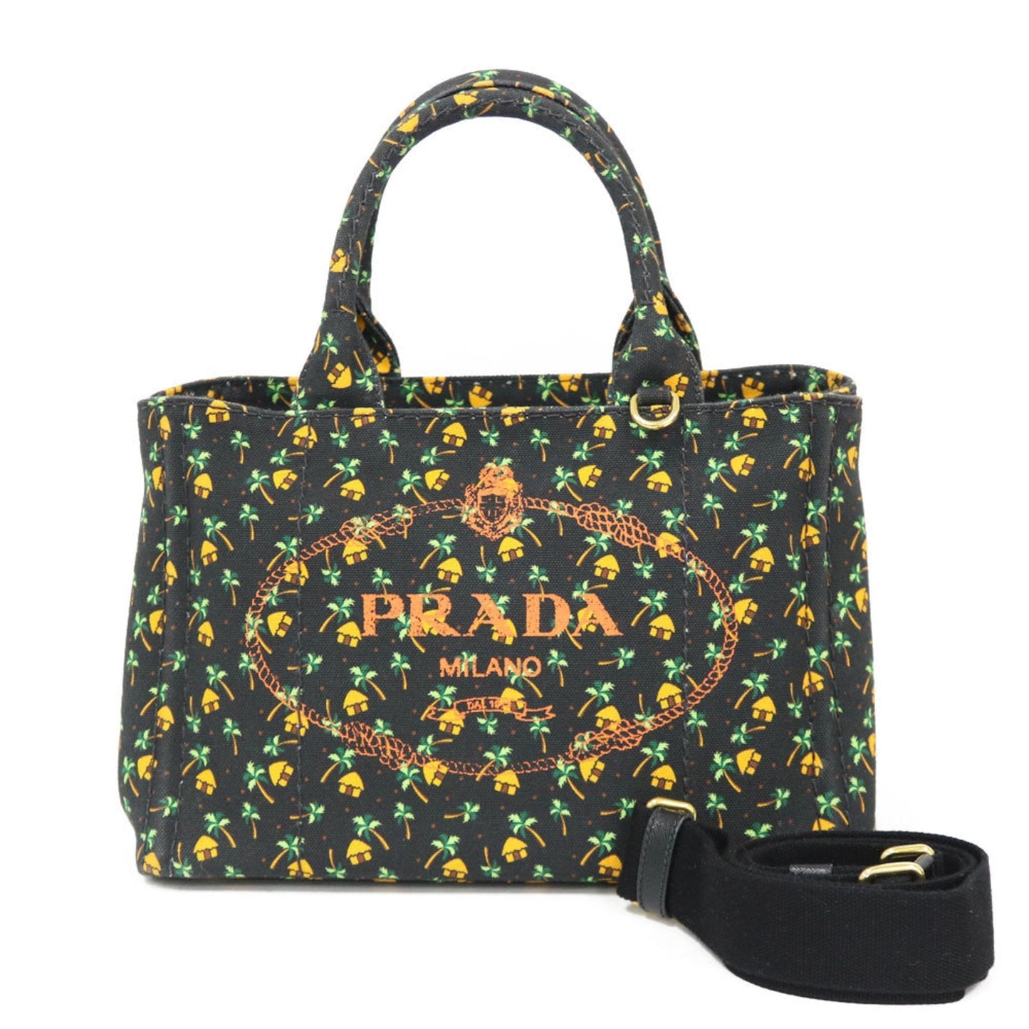 Prada Shoulder Bag Handbag Kanapatoto PM Black Ladies