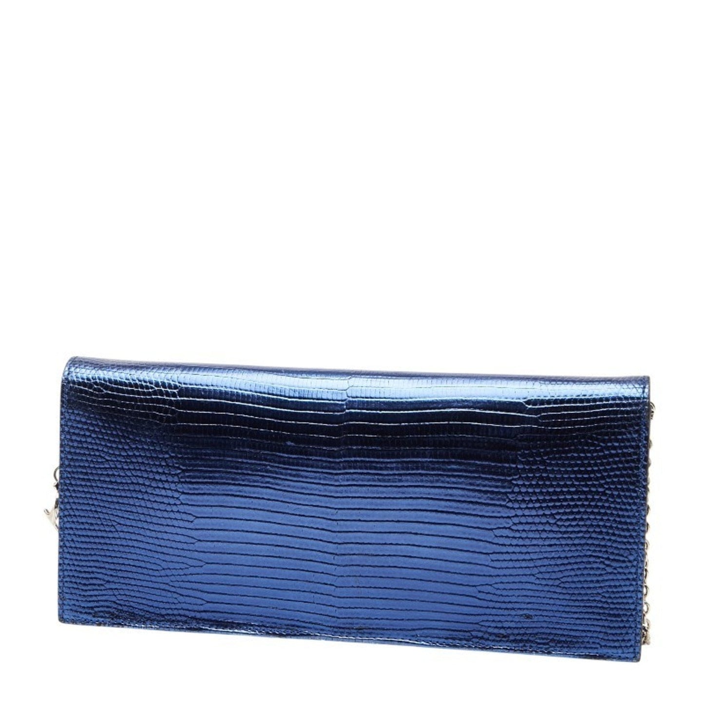 Christian Dior Metallic Blue Leather Shoulder Bag ()
