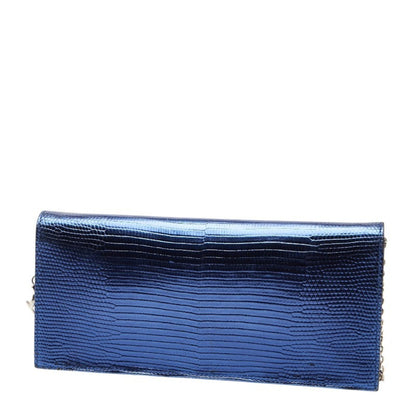 Christian Dior Metallic Blue Leather Shoulder Bag ()