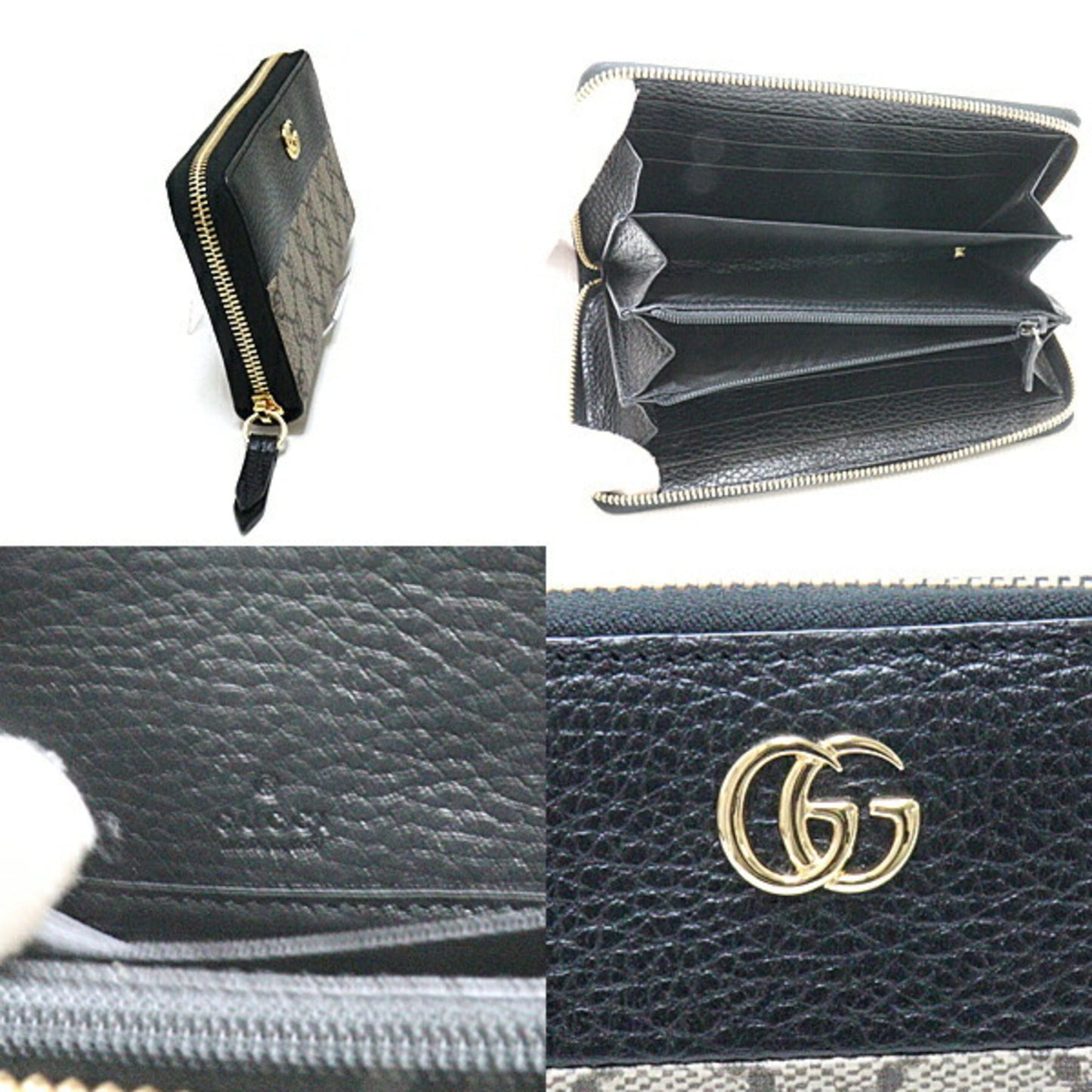 GUCCI GG Marmont zip around round long wallet double G 456117 17WAG 1283