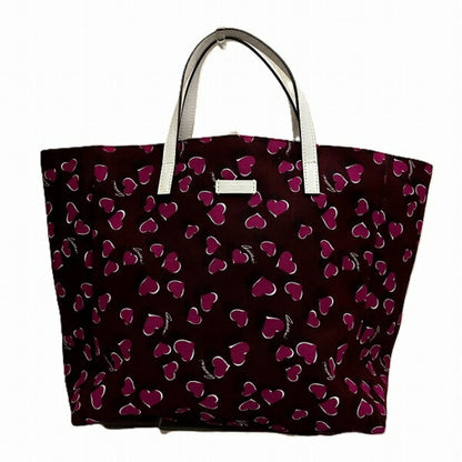 Gucci Brown Pink White Canvas Leather Tote Bag ()