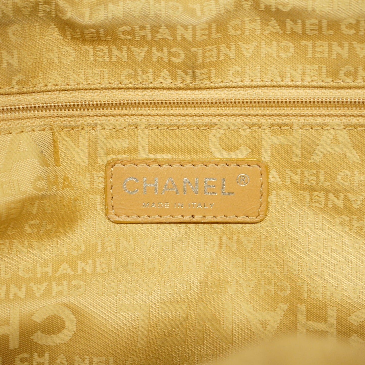 CHANEL   Chocolate Bar Shoulder Bag Women's Caviar Leather Beige