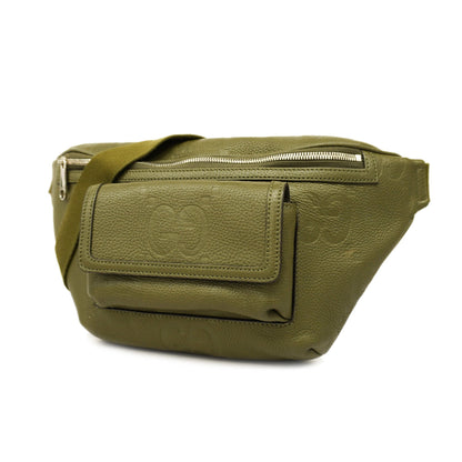 Gucci  Jumbo GG 645093 Men's Leather Sling Bag Khaki