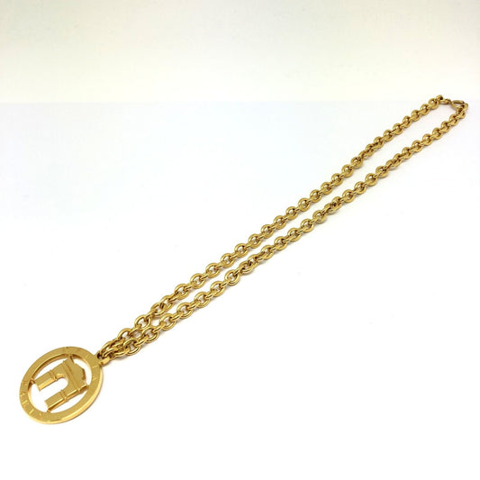 Celine Arc de Triomphe Circle Logo Necklace Gold Women's Accessories