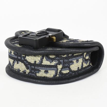 Christian Dior Trotter Navy Jacquard Leather Pouch ()