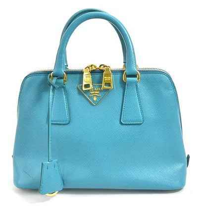 Prada handBag leather blue gold ladies