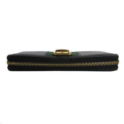 Gucci Black Gold Metal Leather Coin Purse/Coin Case