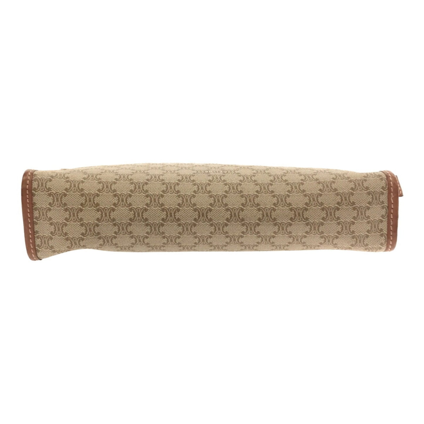 Celine Clutch Bag Beige PVC Leather Logo Women's Made in Italy Total Pattern