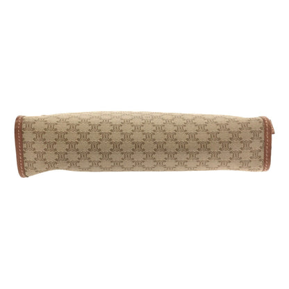 Celine Clutch Bag Beige PVC Leather Logo Women's Made in Italy Total Pattern