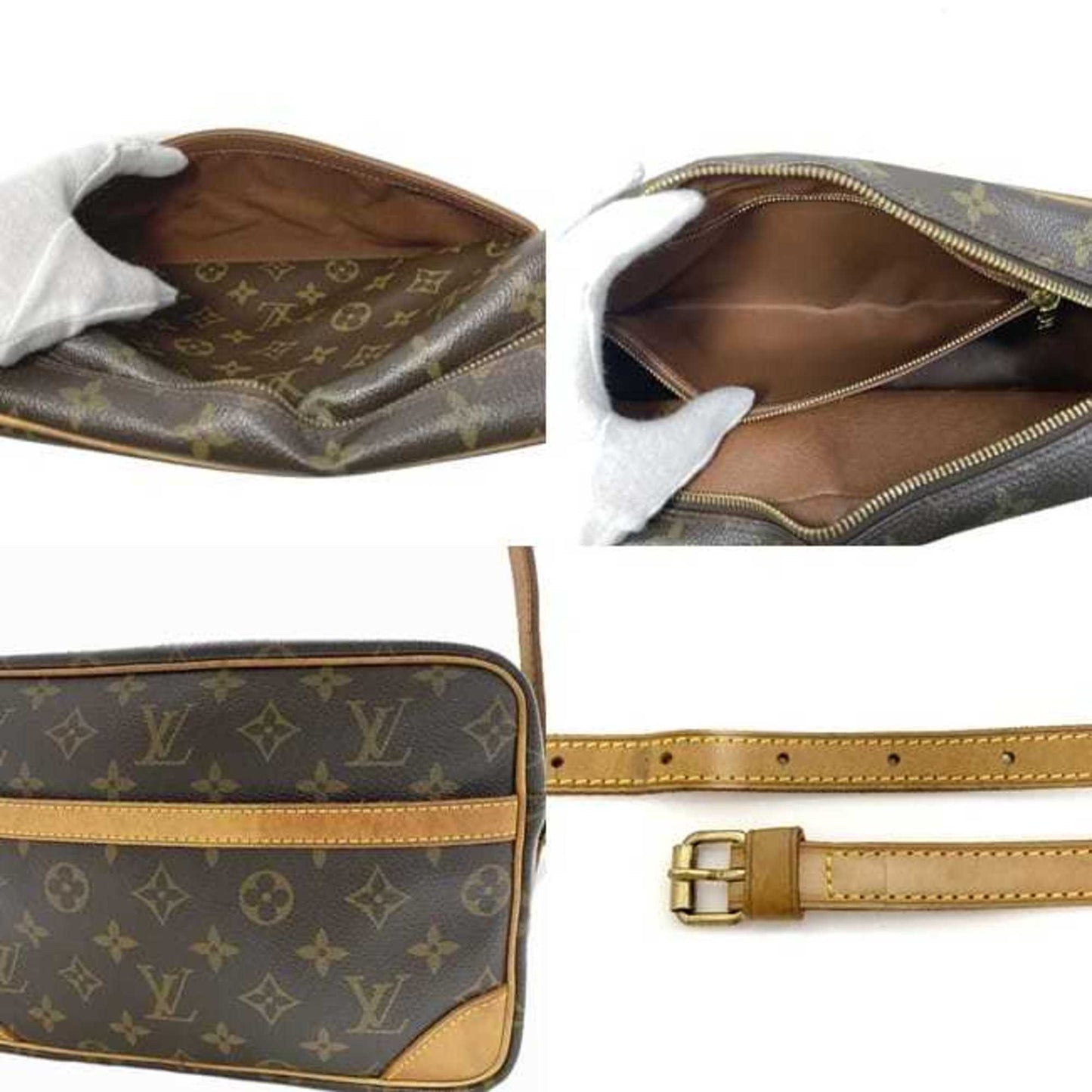 LOUIS VUITTON Shoulder Bag Trocadero 27 Brown Beige Gold Monogram M51274 Canvas Nume MB1024