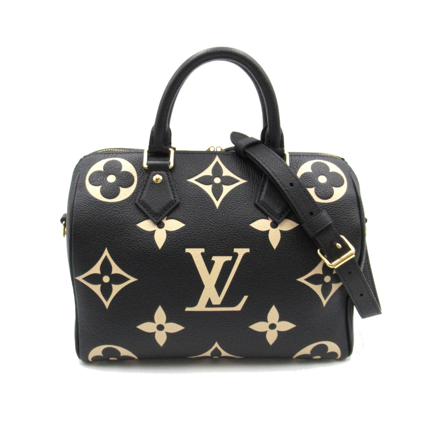 LOUIS VUITTON Speedy Bandriere 25 Black Black Monogram empreinte leather M58947