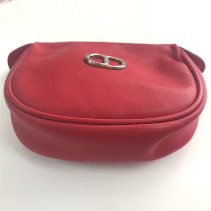 Christian Dior Red Color Leather Pochette Shoulder Bag ()