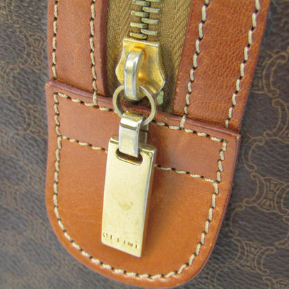 Celine Macadam Men,Women PVC,Leather Boston Bag,Handbag Brown,Dark Brown