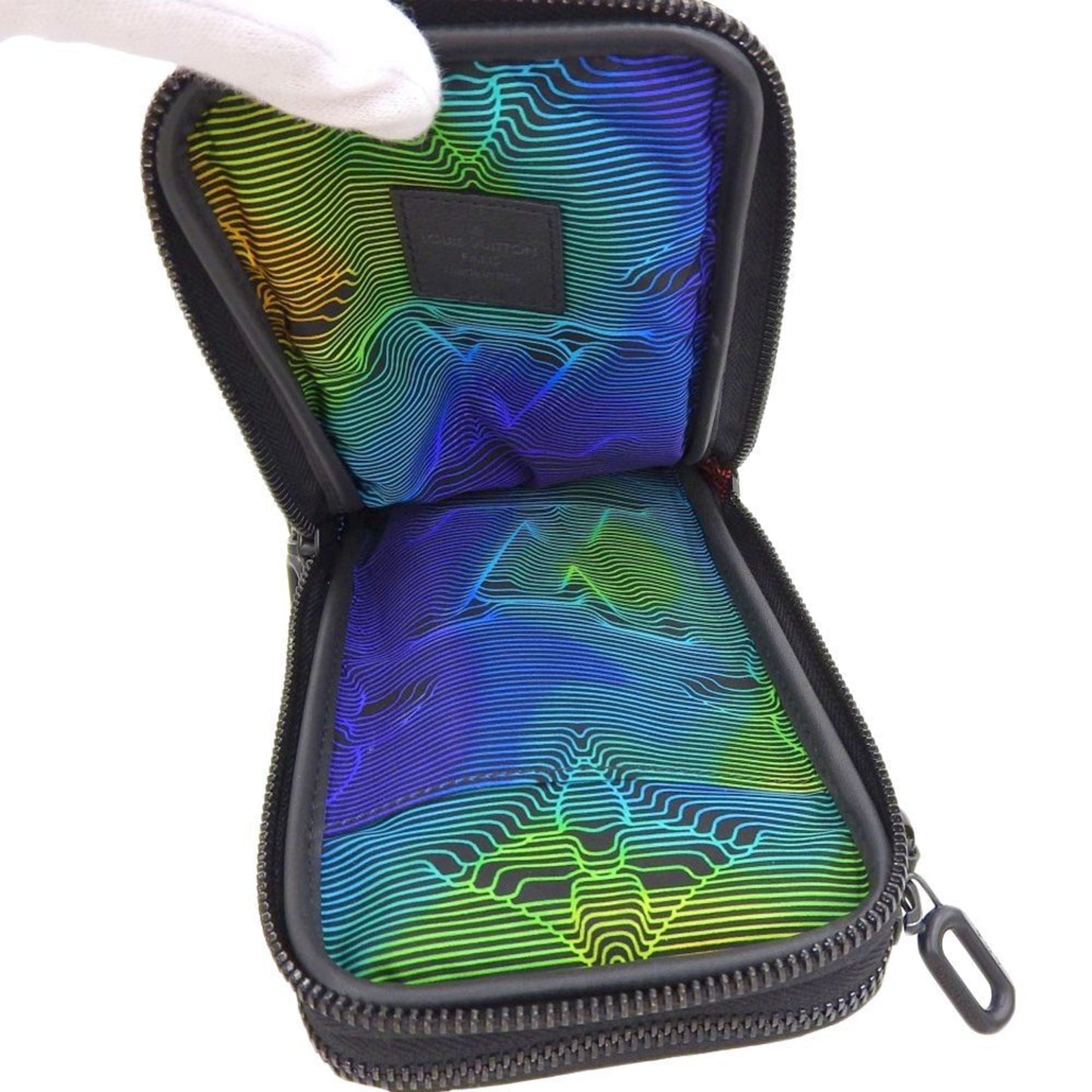 Louis Vuitton 3D Monogram Double Phone Pouch Rainbow Shoulder Black M80141