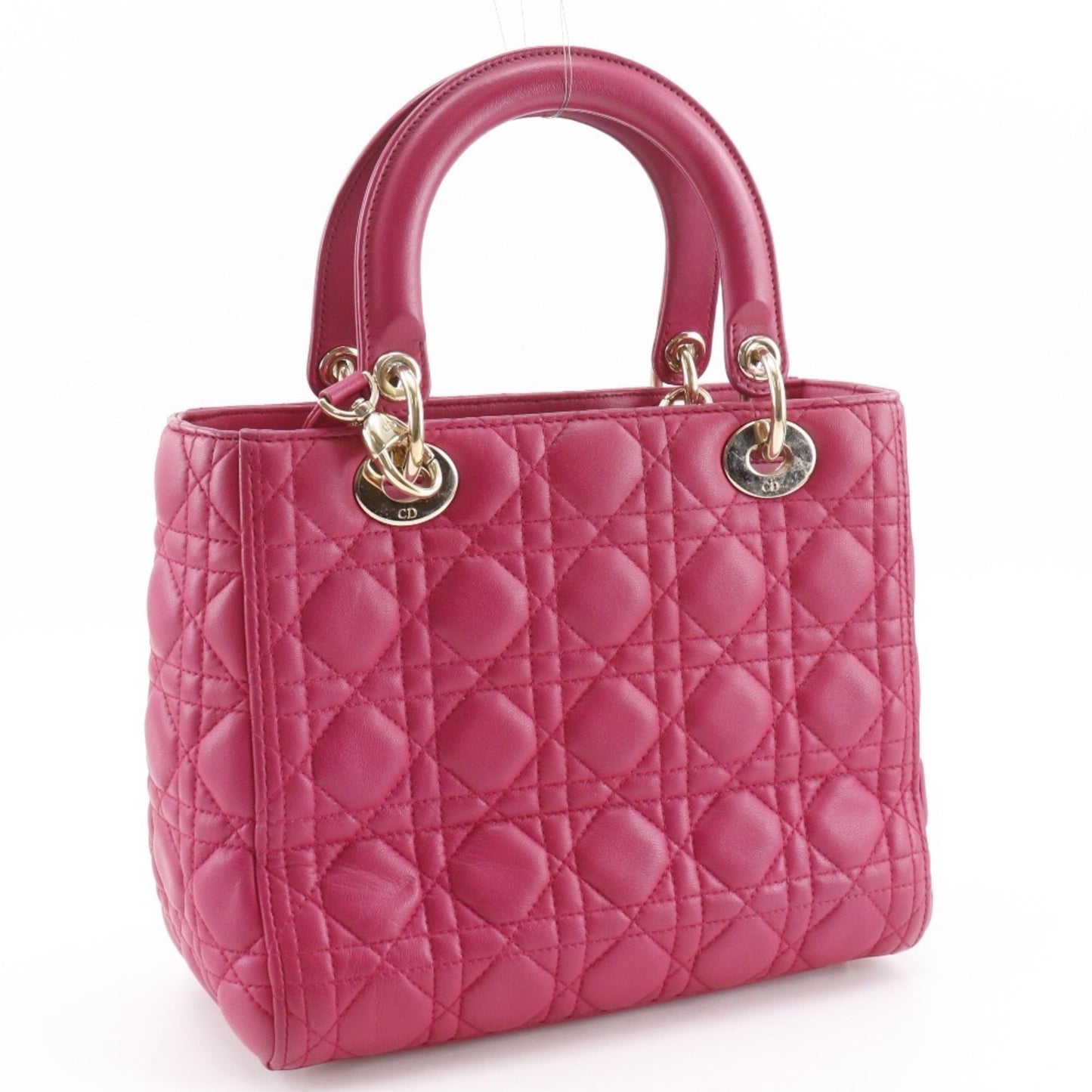Christian Dior Lady Dior Pink Leather Handbag ()