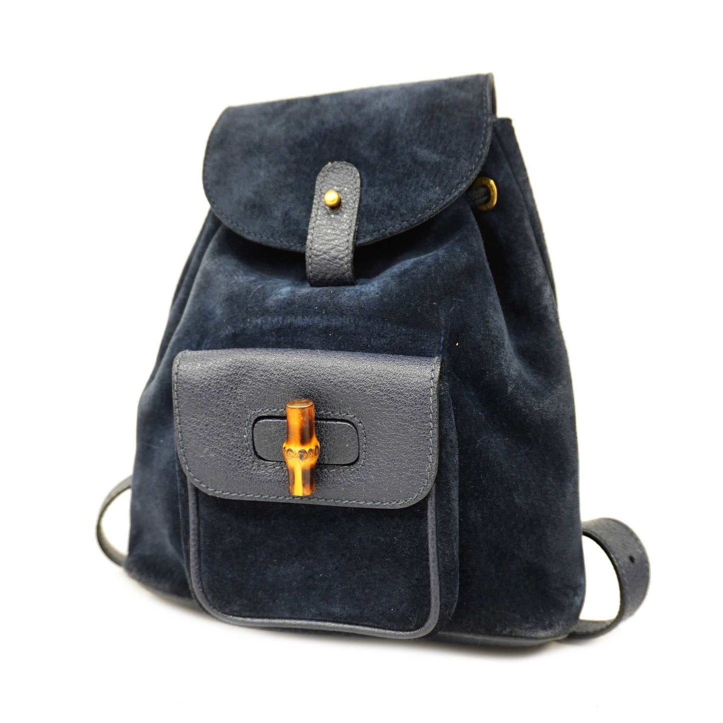 GUCCIAuth  Bamboo Rucksack 003 1956 0030 Women's Leather,Suede Backpack Navy