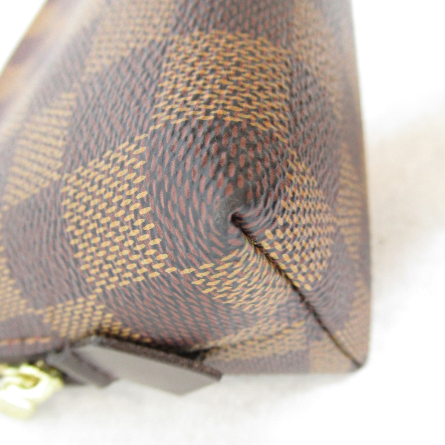 LOUIS VUITTON Pochette Cosmetics Pouch Brown Damier PVC coated canvas N47516