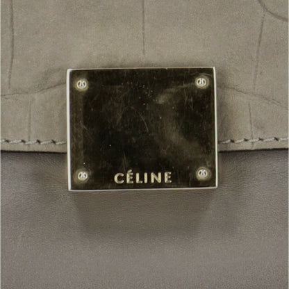 Celine trapeze shoulder bag leather gray ladies