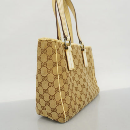 Gucci Brown Ivory Canvas Tote Bag