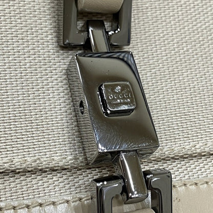 Gucci Jackie Beige Canvas Leather Shoulder Bag