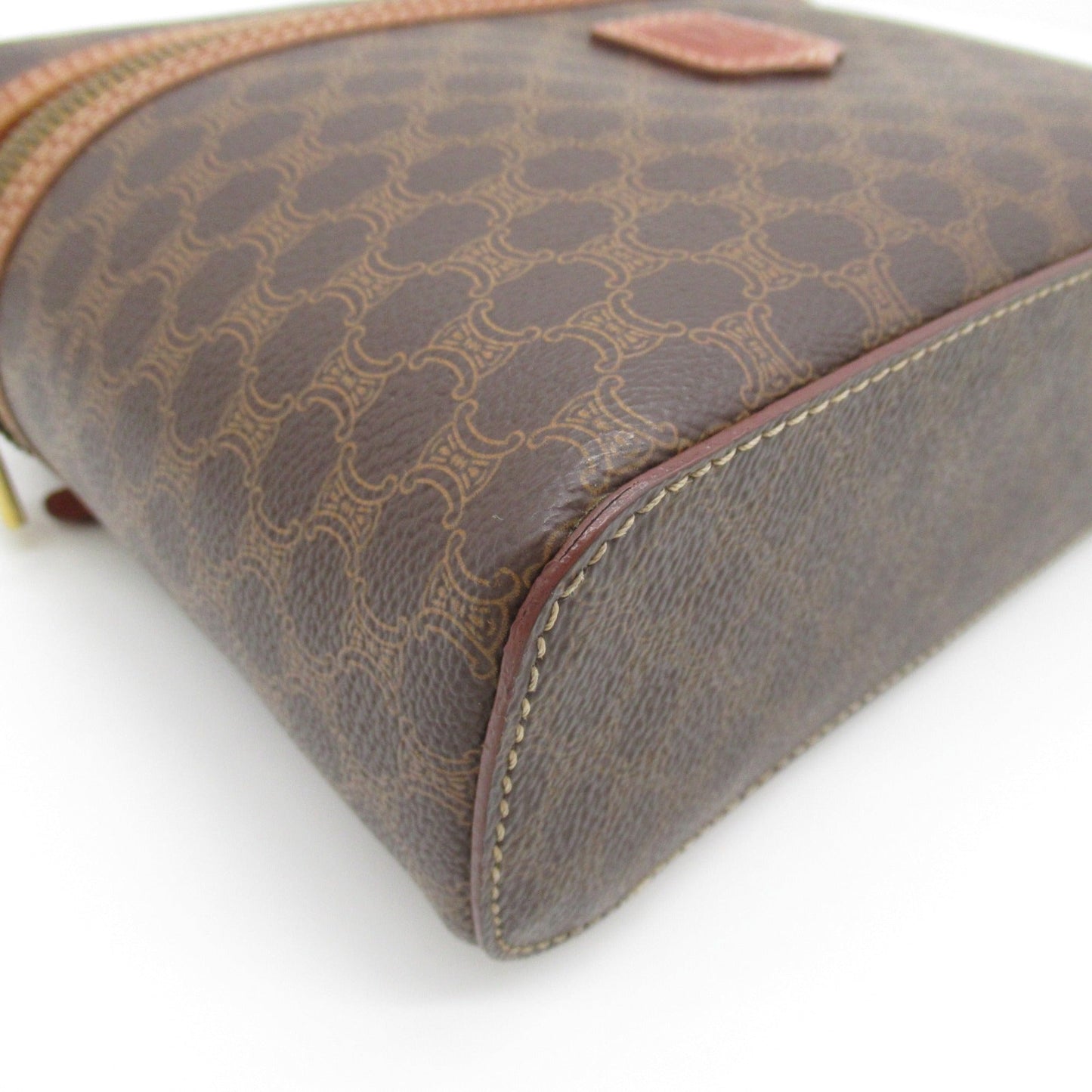 Celine Macadam vanity bag Brown PVC coated canvas
