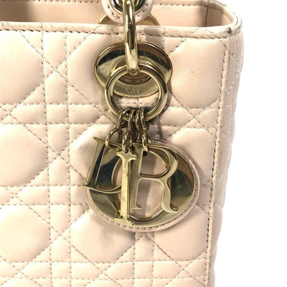 Christian Dior Pink Beige Leather Handbag Shoulder Bag ()