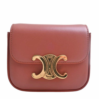 Celine Leather Claude Triomphe Shoulder Bag 10I513DPV Orange Ladies