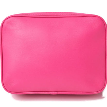 Celine Cosmetic Pouch Accessory Case Smartphone Celine Leather with Hand Strap Black