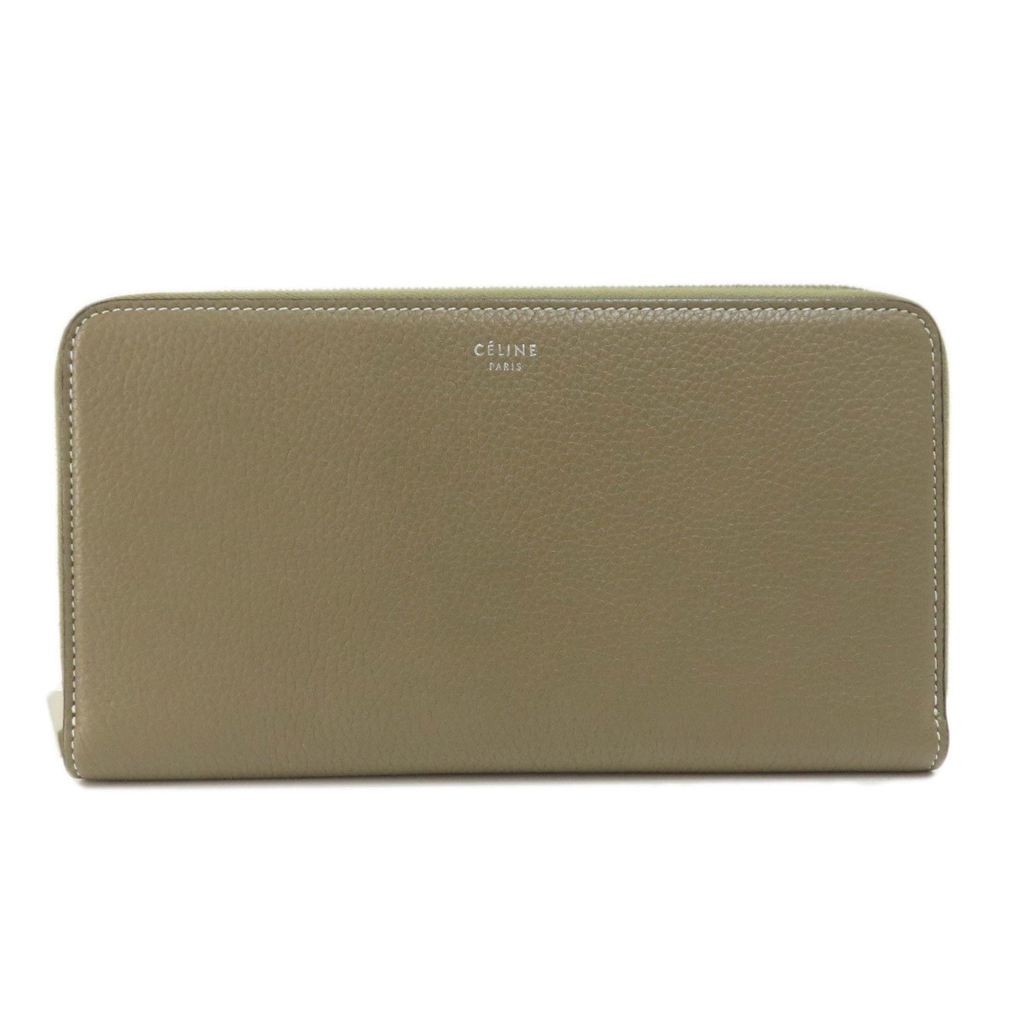 Celine Round Long Wallet Leather Women's