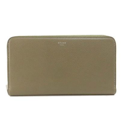 Celine Round Long Wallet Leather Women's