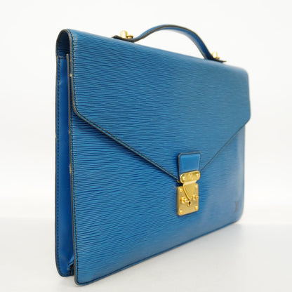Louis VuittonAuth  Epi Porto Documan Bandolier Briefcase Toledo Blue